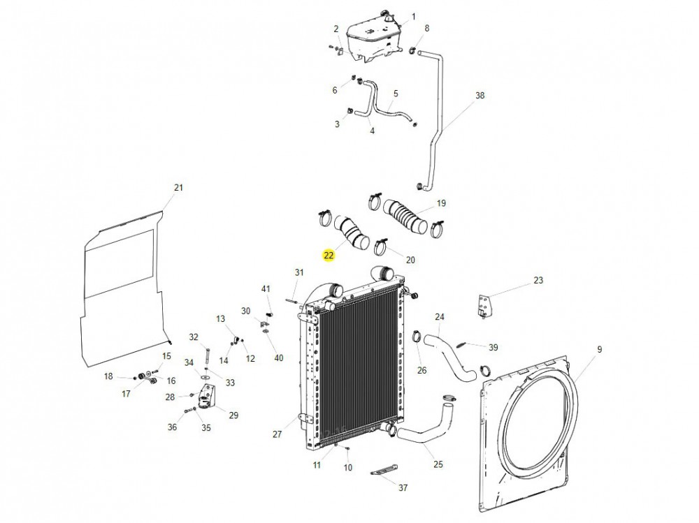 712W96301-0039 中冷器出氣膠管,Intercooler air outlet rubber hose,濟(jì)南向前汽車配件有限公司