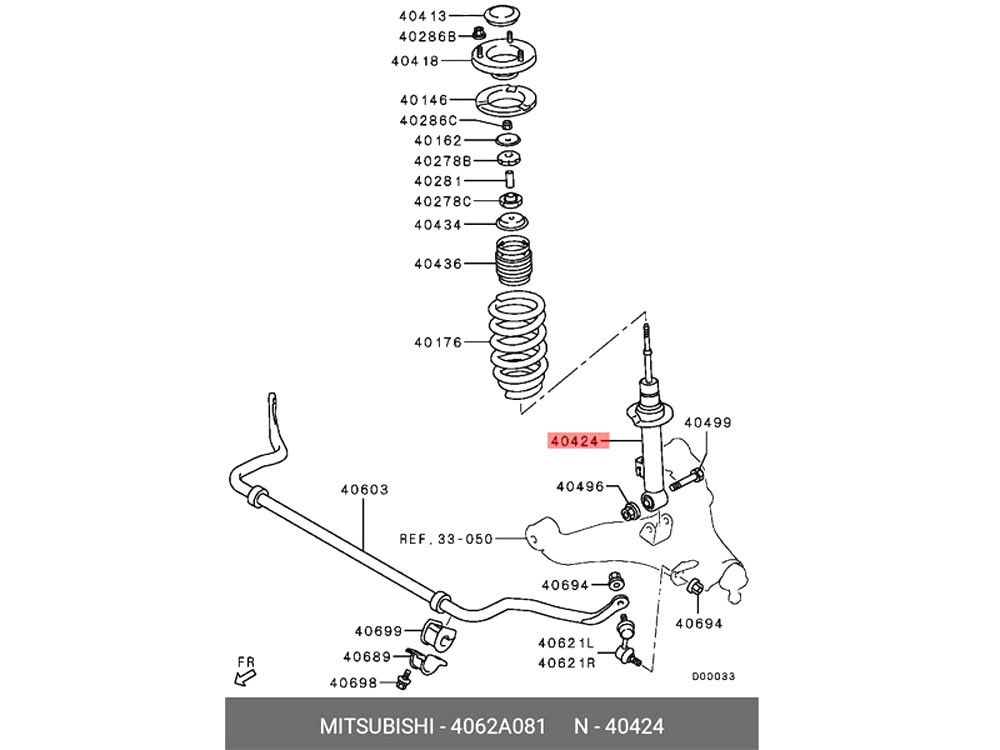 MITSUBISHI 三菱皮卡L200  前懸架系統(tǒng)  4062A081 前減震器/4062A081 前減震器