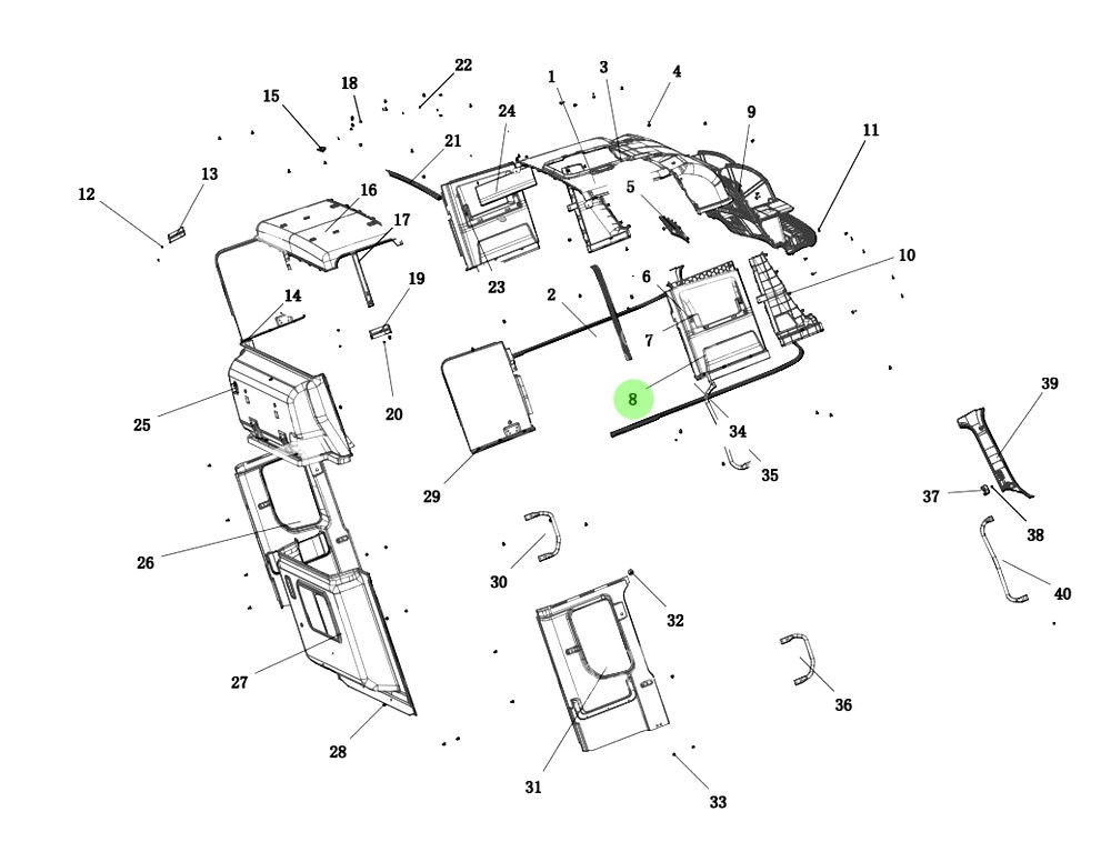 DZ14251612003 左側(cè)扶手堵蓋,Left side armrest cover,濟南向前汽車配件有限公司